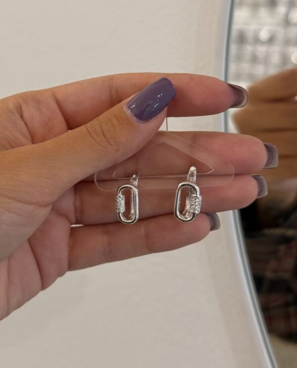 Argollas calada brillo acero blanco