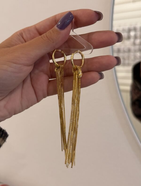 Argollas nudo tiras acero dorado