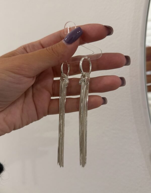 Argollas nudo tiras acero blanco