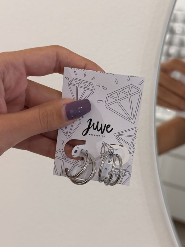 Semi argollas triple lisas acero quirúrgico