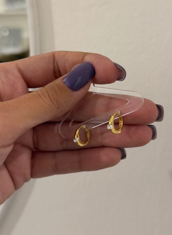 Argollitas galaxy shine acero dorado