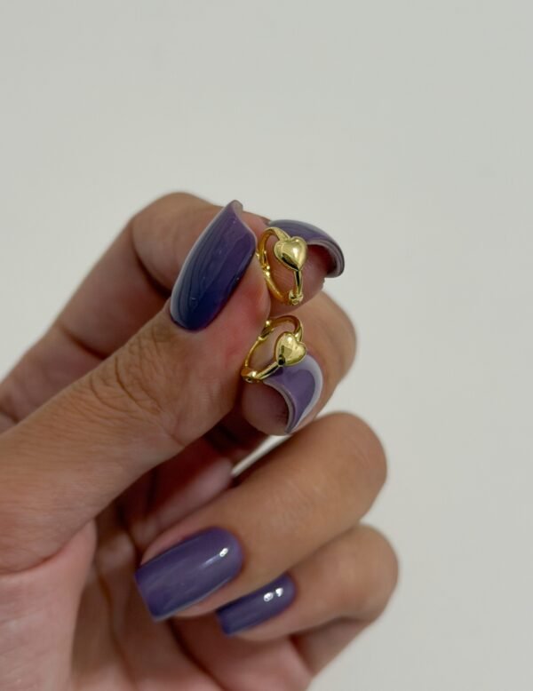 Argollitas love liso acero dorado