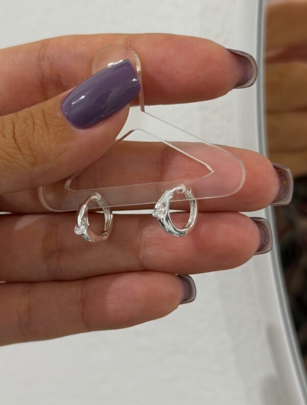 Argollitas galaxy shine acero blanco