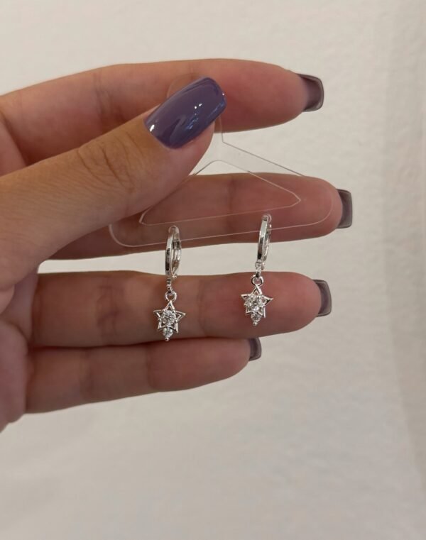 Argollitas star brillo acero blanco