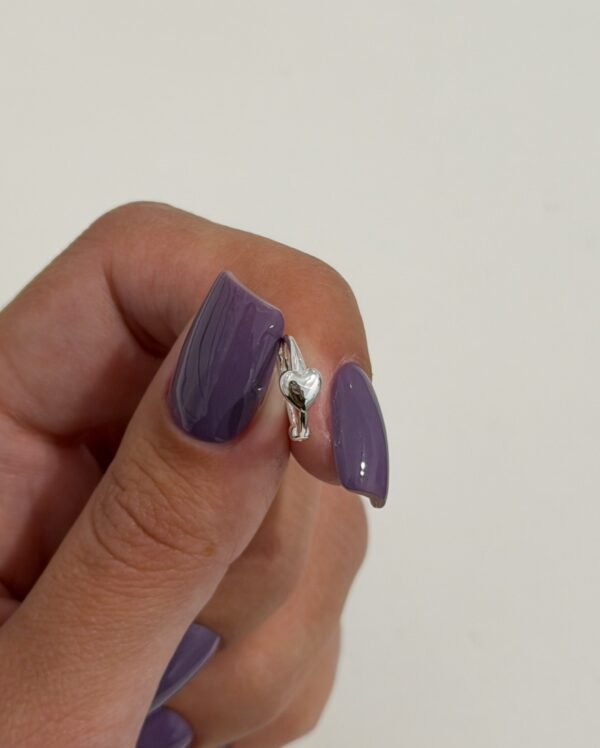 Argollitas love liso acero blanco