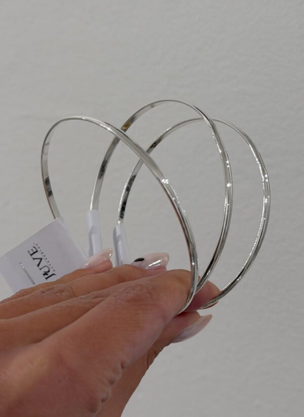 Esclavas fini acero blanco (2 tamaños)