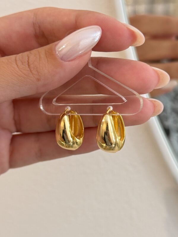 Argollas bombe acero dorado