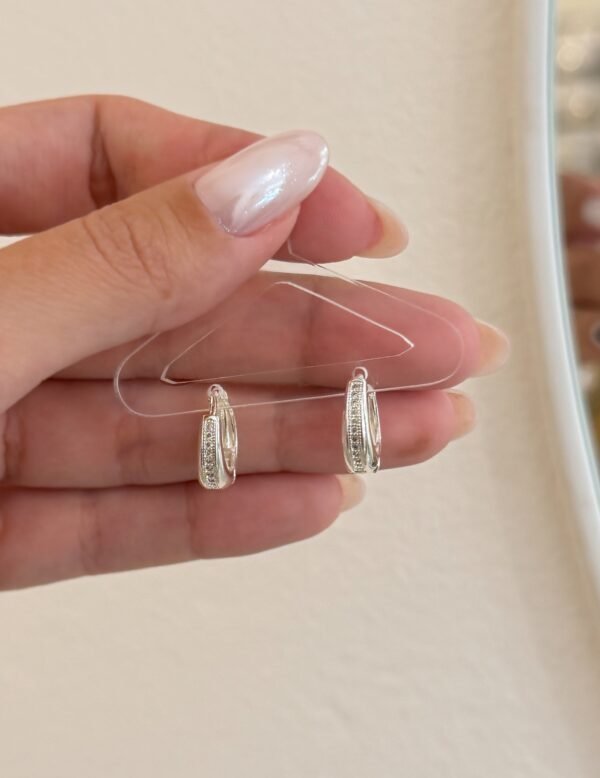 Argollitas anchi brilli acero blanco