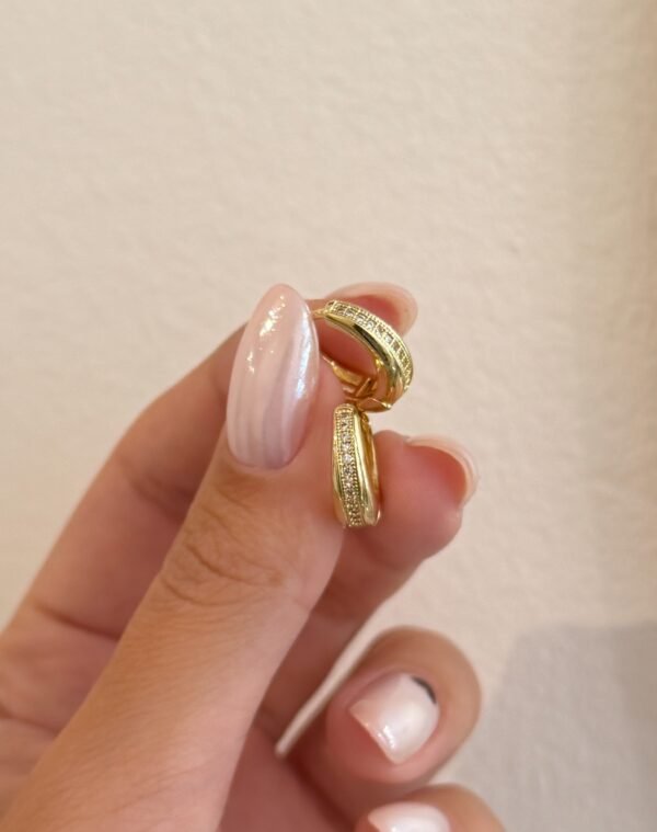 Argollitas anchi brilli acero dorado