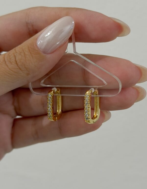 Argollitas recti acero dorado