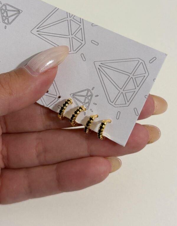 Argollitas mini brillo acero dorado