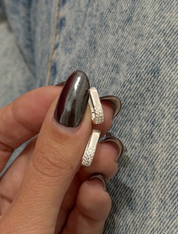 Argollitas cuba shine oval plata
