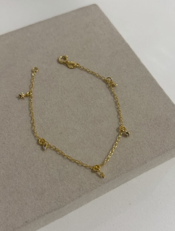 Pulsera mini star shine acero dorado