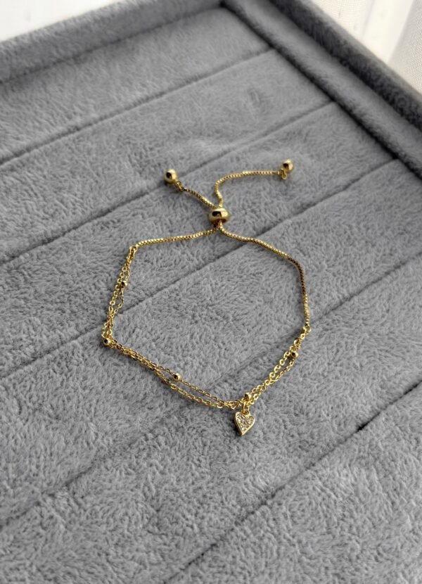 Pulsera mini love brilli acero dorado