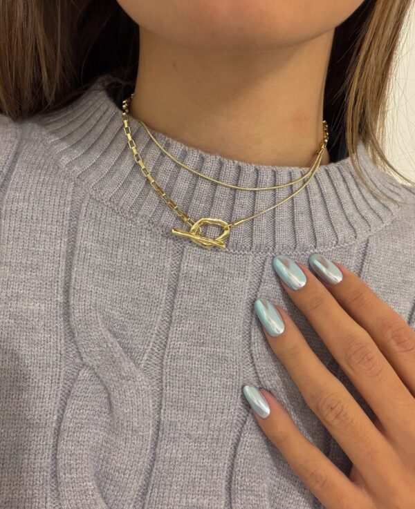 Collar boho acero dorado