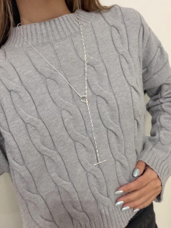 Collar boho acero blanco