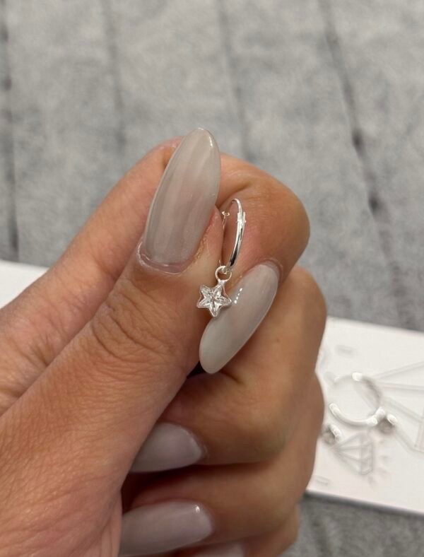 Argollitas mini star plata