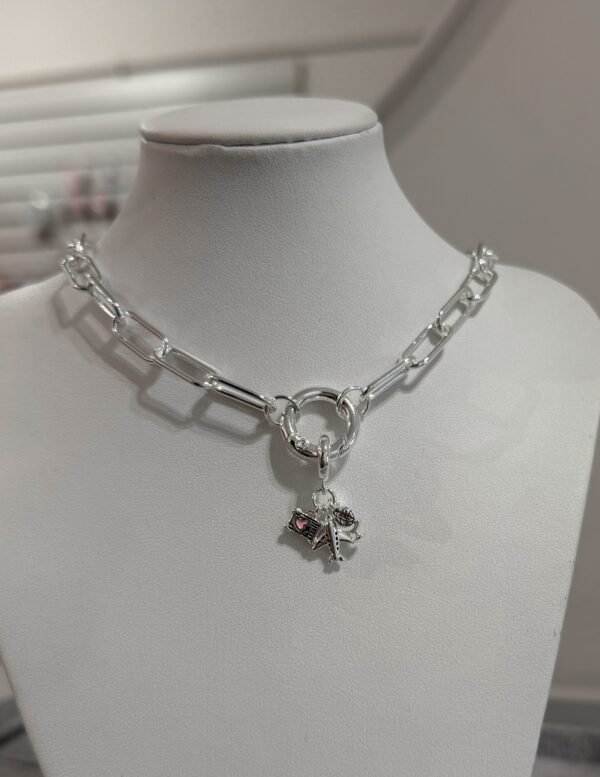 Collar travel acero blanco